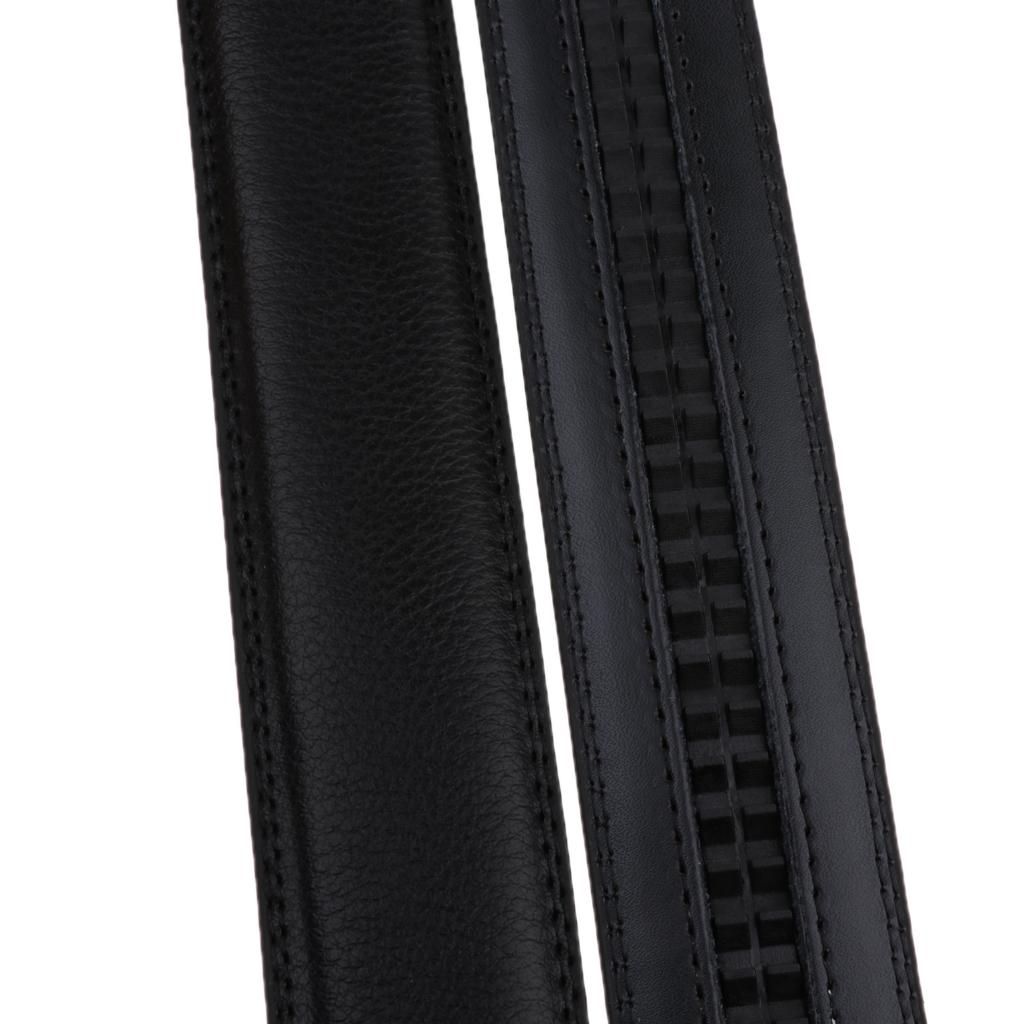 Prettyia Men's Leather Ratchet Belt Only No Buckle Wide Strap 3 Black