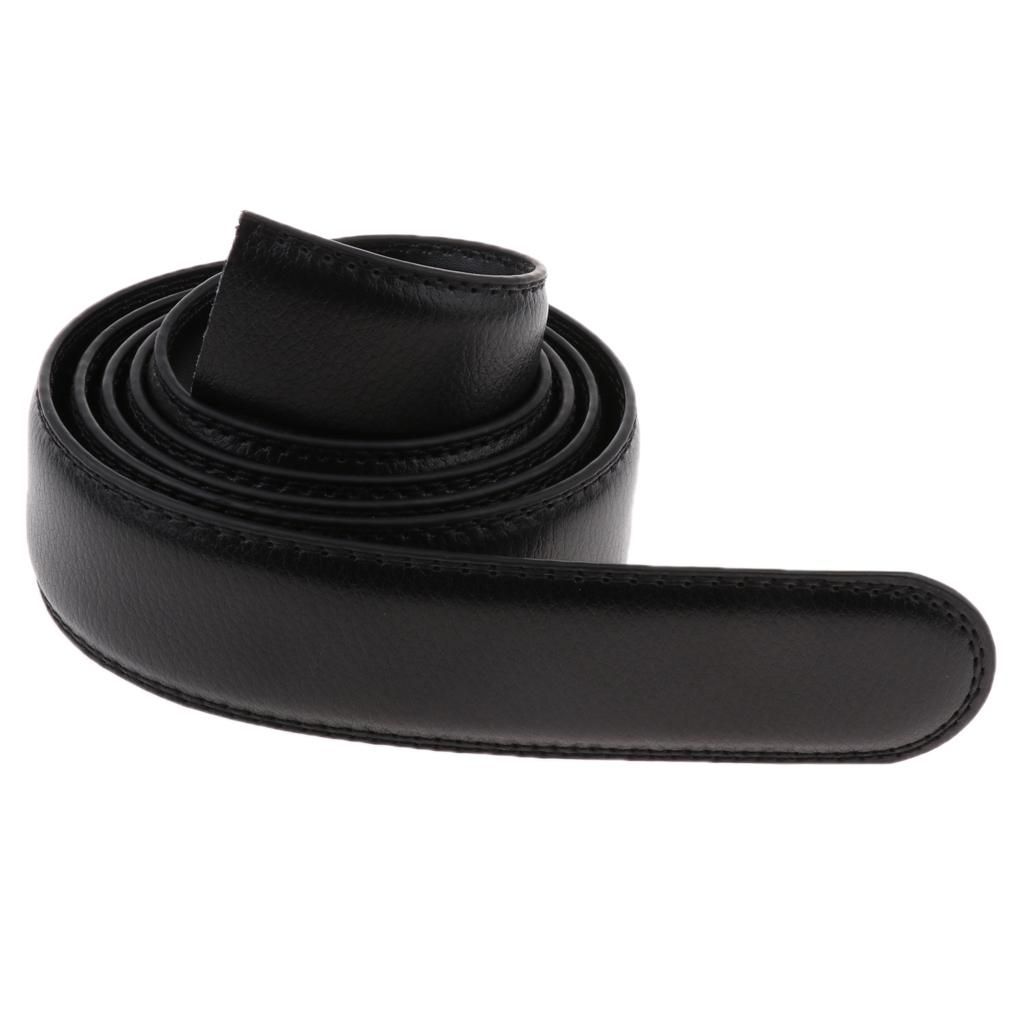 Prettyia Men's Leather Ratchet Belt Only No Buckle Wide Strap 3 Black