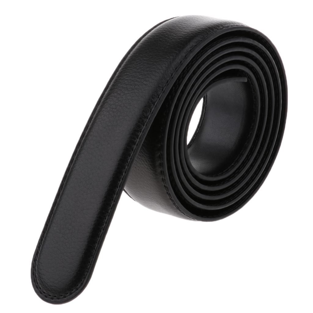 Prettyia Men's Leather Ratchet Belt Only No Buckle Wide Strap 3 Black