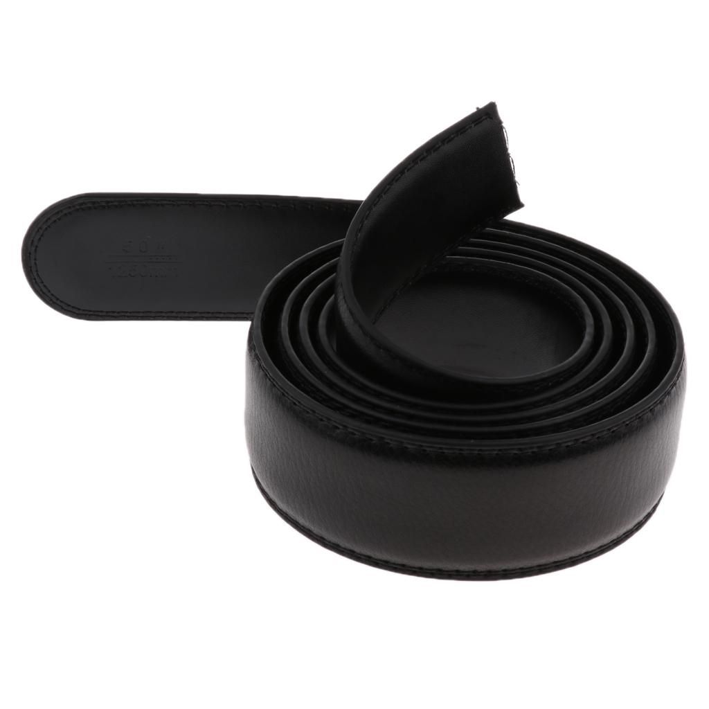 Prettyia Men's Leather Ratchet Belt Only No Buckle Wide Strap 3 Black