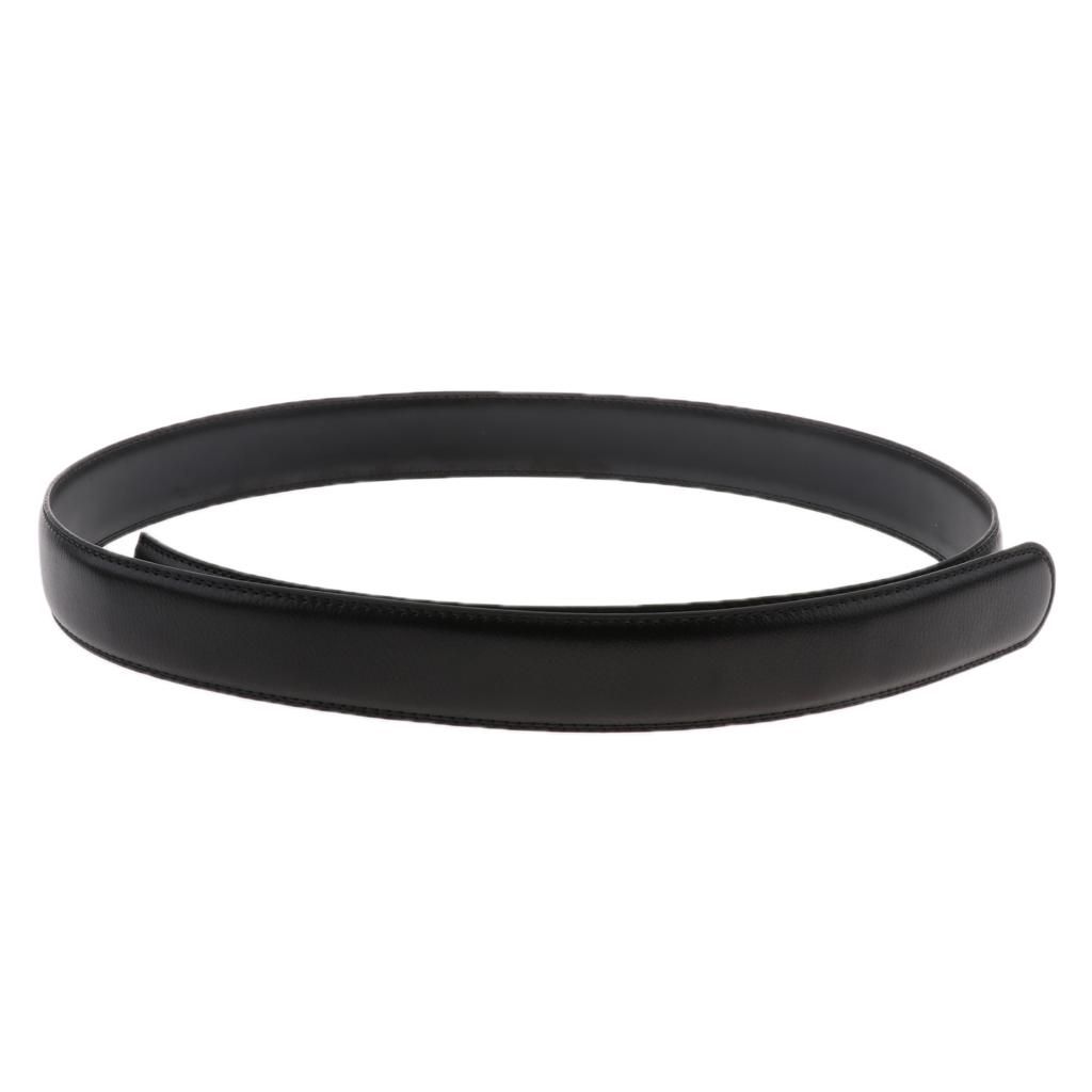 Prettyia Men's Leather Ratchet Belt Only No Buckle Wide Strap 3 Black