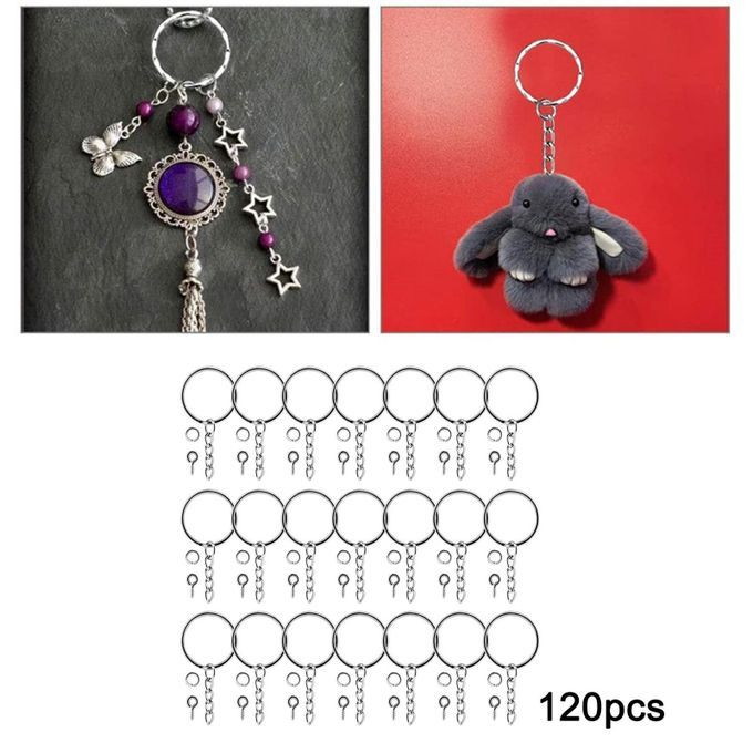 360 Pcs/Packs Keyring Silver Key Chain Split Jump Rings Screws Jewelry