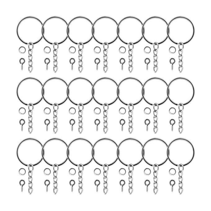 360 Pcs/Packs Keyring Silver Key Chain Split Jump Rings Screws Jewelry