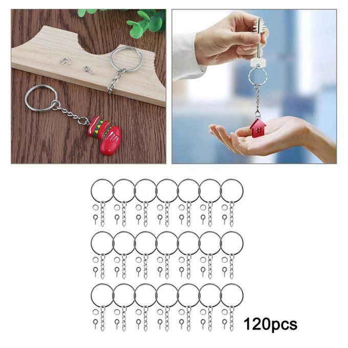 360 Pcs/Packs Keyring Silver Key Chain Split Jump Rings Screws Jewelry