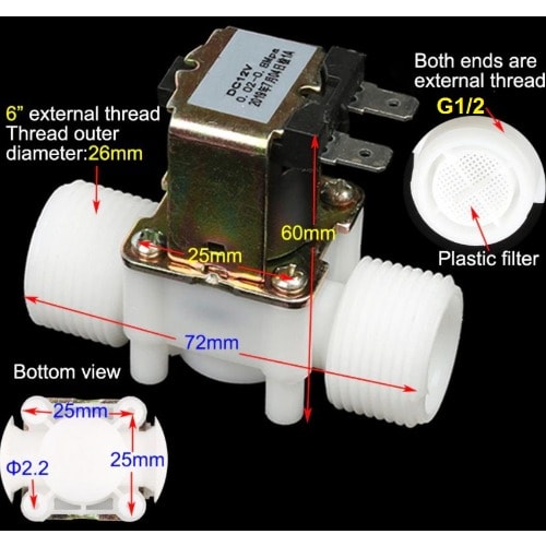 Normally Closed Electric Solenoid Valve- Ac 220v - 1/2"