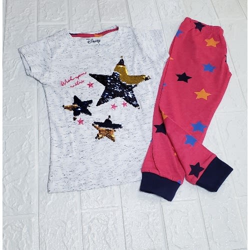 Girls Star Shimmer Design Casual Set