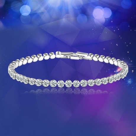 Luxury Crystal Quartz Rhinestone Crystal Wrist Watch - Silver + Free Bracelet