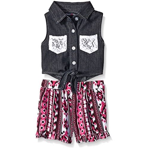 Girls Denim Sleeveless Top Short Romper