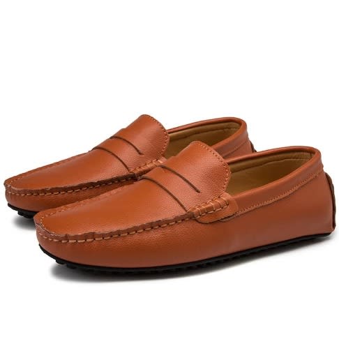 Men's Leather Loafers - Brown