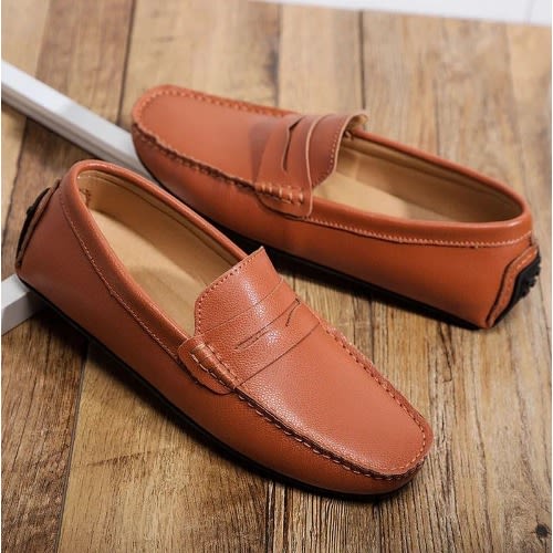 Men's Leather Loafers - Brown