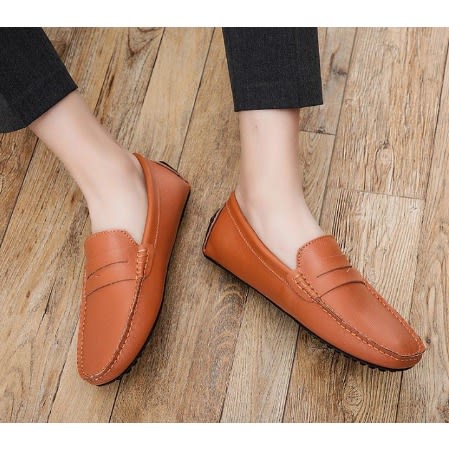 Men's Leather Loafers - Brown