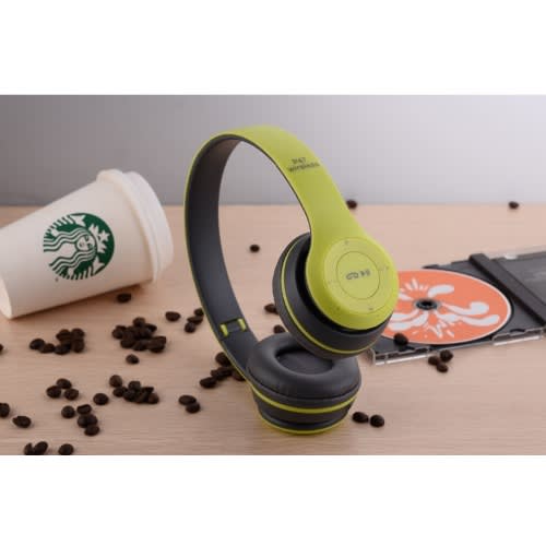 Wireless Headphones, P47 Bluetooth Over Ear Foldable Headset With Microphone Stereo - Green