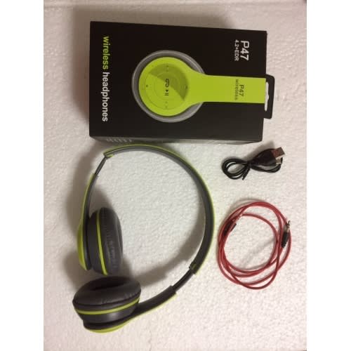 Wireless Headphones, P47 Bluetooth Over Ear Foldable Headset With Microphone Stereo - Green