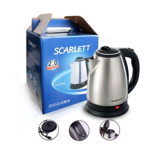 Scarlett   Stainless Steel Electric Kettle - Sc-20a - 2L - 1500W -