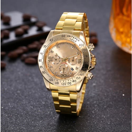 Unisex Golden Wrist Watch