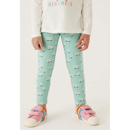 MS - Cotton Floral Leggings - Green
