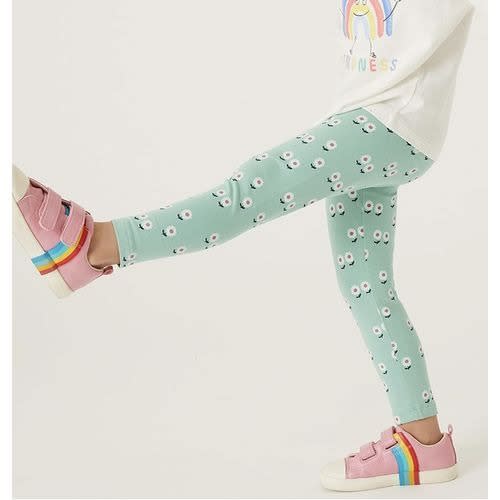 MS - Cotton Floral Leggings - Green