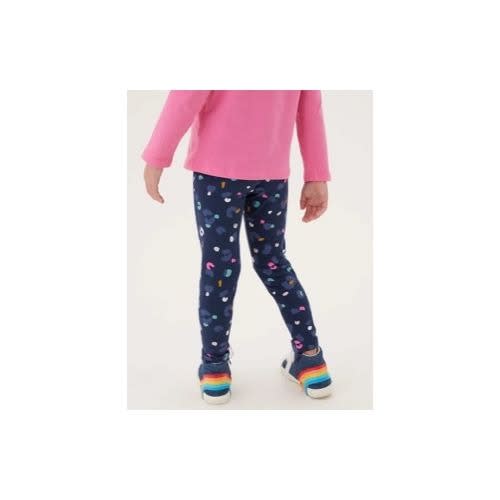 Cotton Rich Blue Multi Print Leggings