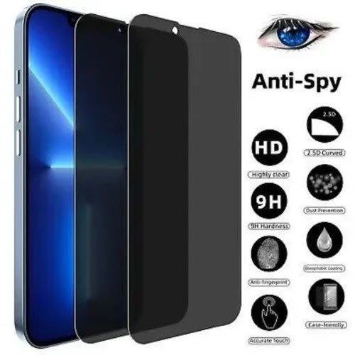 Privacy Silicone Edge Glass For iPhone 13 Pro Max