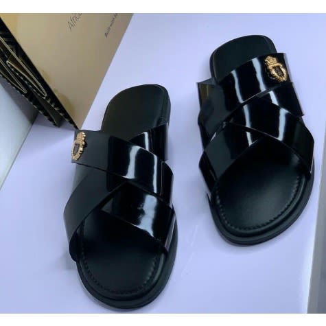 Realwon Male Crossed Leather Slippers