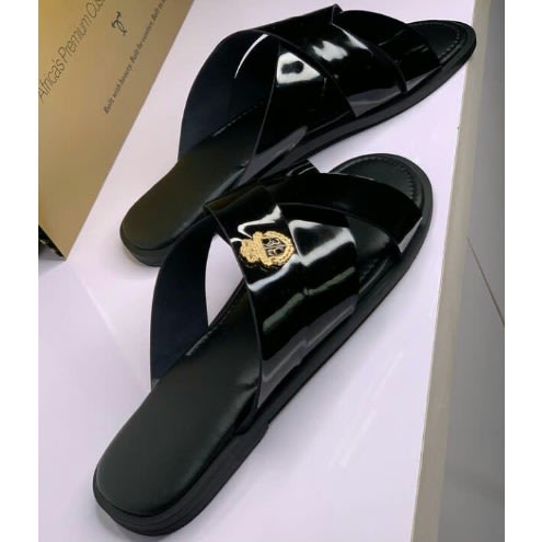 Realwon Male Crossed Leather Slippers