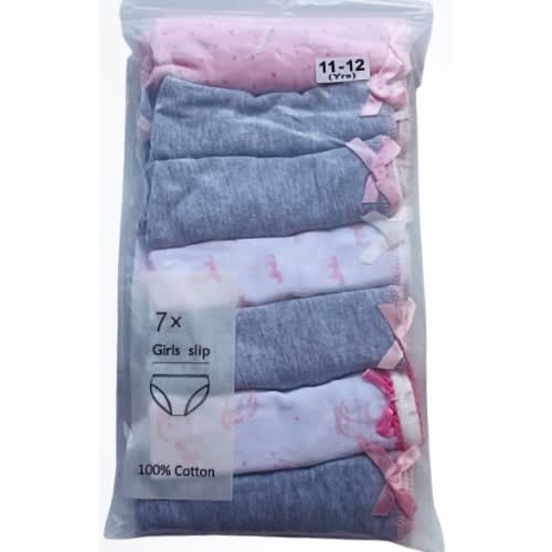 7 Pack Colored Girls Briefs- H5