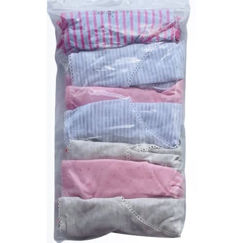 7 Pack Colored Girls Briefs- H4