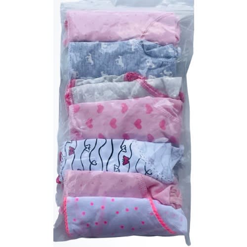7 Pack Colored Girls Briefs- F3