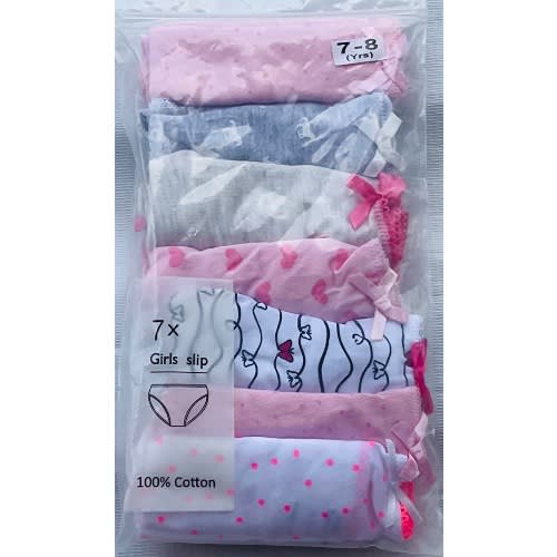 7 Pack Colored Girls Briefs- F3