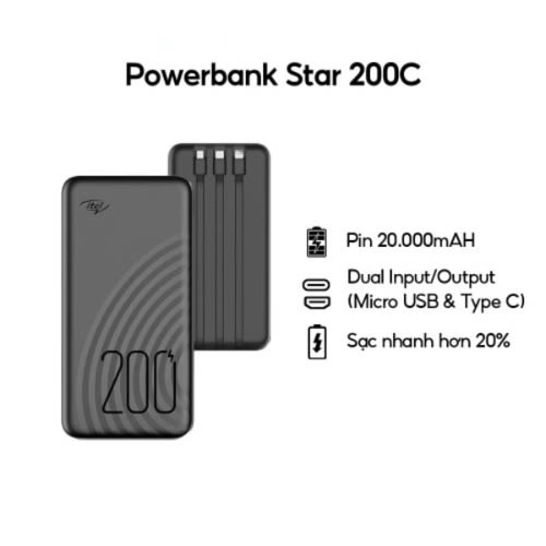 Itel Star 200c Power Bank - 20000mAh-  4 Output