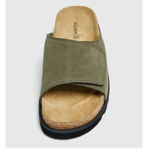 Realwon Suede Leather Slippers - Green