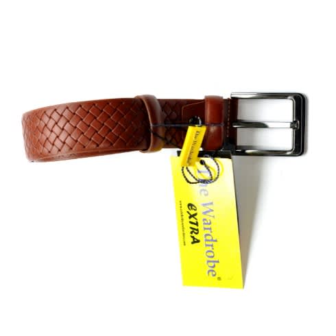 Men Leather Draft Belt-Deep Brown -Size-135/54 Cm