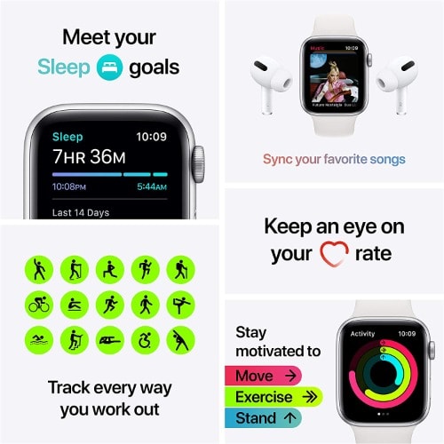 iWatch SE - GPS - 40mm - Silver Aluminum Case with White Sport Band