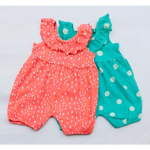 2 Pack Dots Playsuits