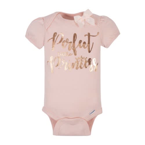 Organic Cotton Baby Girls Princess Bodysuit - 3 Packs