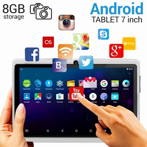 Kid's Educational Tablet - Android 6.1 - Pre-installed App, Games, Rhymes - Red Pouch