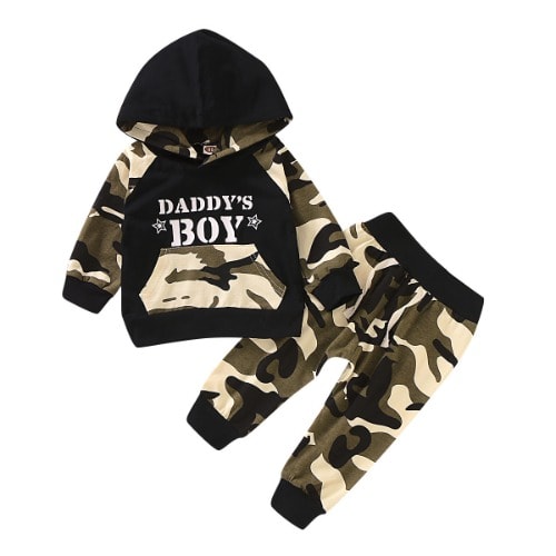 Daddys Boy Camol Set With Hood - 2 Pieces