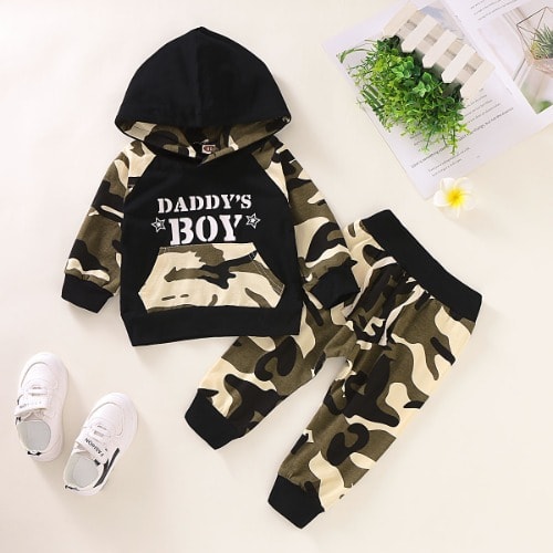 Daddys Boy Camol Set With Hood - 2 Pieces