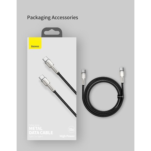 Cafule Series Metal Data Cable 100W Type-C To Type-C High Power CATJK-C01