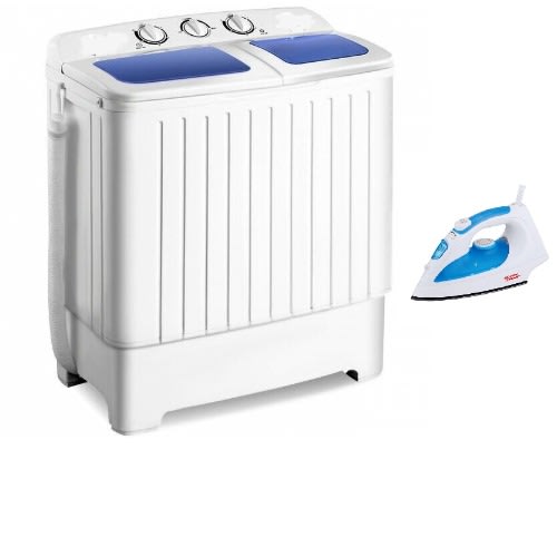 Twin Tub Electrical Washing Machine -  Pv-wd10k + Free Electric Iron - 10kg washing Capacity 9.8kg