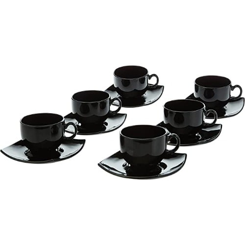 Quadrato Coffee & Tea Cup + Saucer Set -6 Pieces
