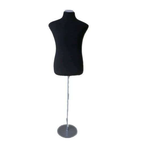 Half Body Male Mannequin Dress Form - Padded - Black