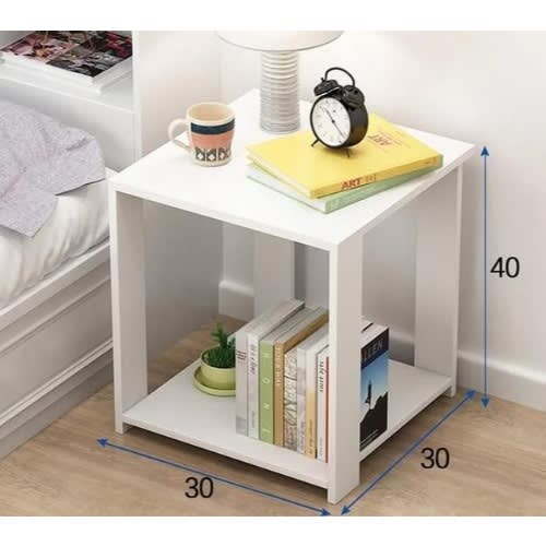 Multi-shelf Living Room  & Bed Side End Table -White