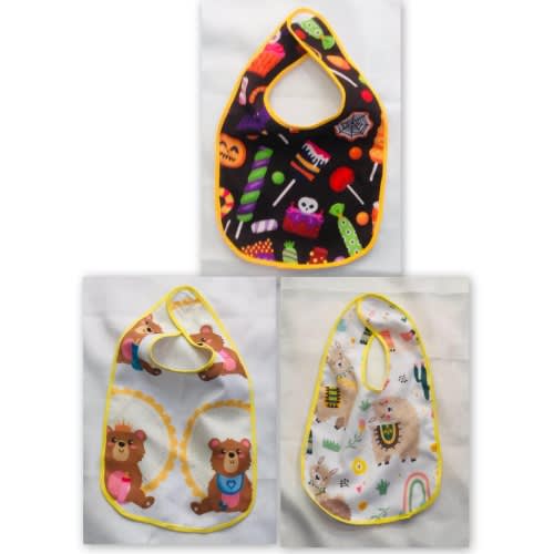 Cartoon Custom Branded Baby Bibs - Set E - 3 Pieces