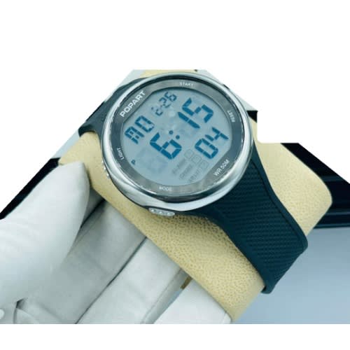 Popart Digital Wristwatch - Black & Silver