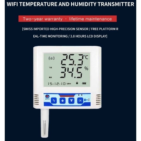Digital Lcd Display Wireless Temperature And Humidity Monitoring With Wifi