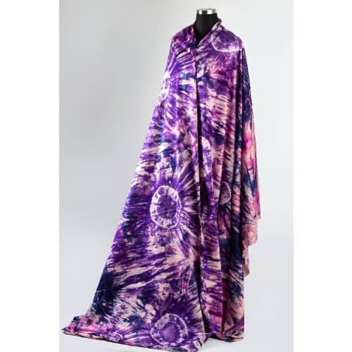 Adire Fabric - Blend Of Purple And Pink - 4 Yards