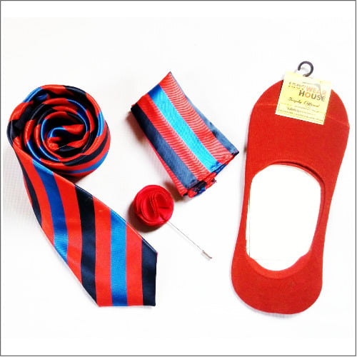 Brave Stripes Blue & Red + Lapel Pin + Stealth Socks