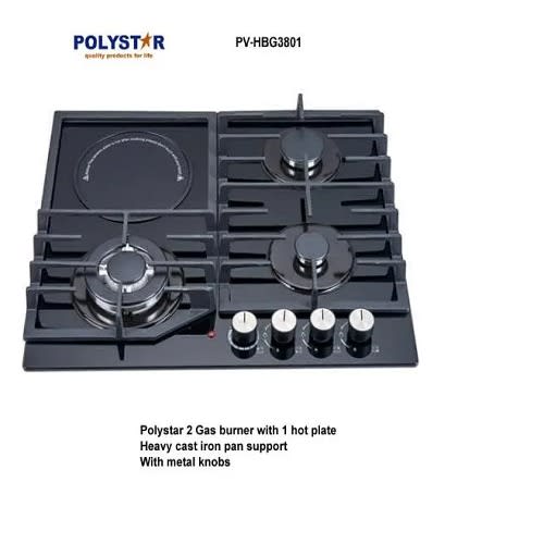 3 Gas Burner + 1 Hot Plate Pv-gt60g3h