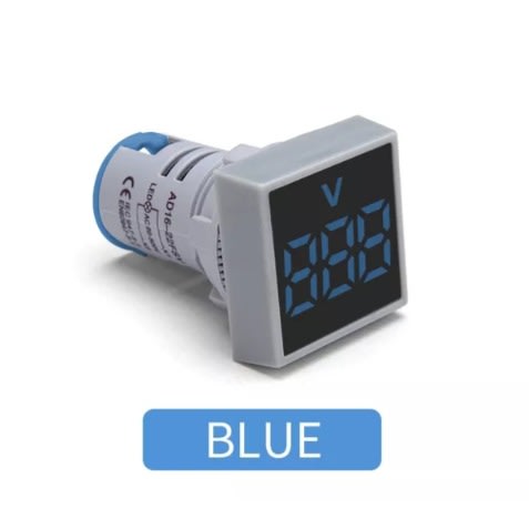 AC 60-500V Square Led Digital Voltmeter Display -Blue